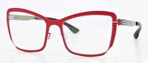 IC! BERLIN Brille Denisa C. Lava Matt Rot Cat Eye Viereck Leicht Flexibel Medium - Picture 1 of 8