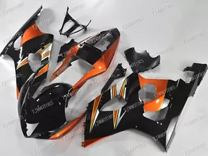 For GSXR1000 2003 2004 Black Orange ABS Injection Mold Bodywork Fairing Kit Cowl - Bild 1 von 10