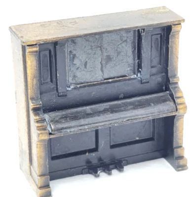 Durham Industries Upright Piano Cast Metal Dollhouse Miniature 1976 Vtg - Image 1 of 4