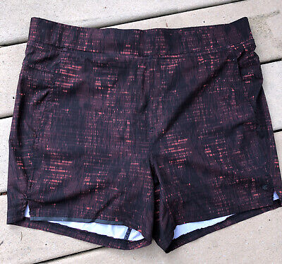 Kyodan Womens Pattern Burgundy Activewear  Shorts Pull On Pockets Size M Lined • 8.95€