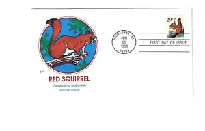 US FDC # 2489 29c Red Squirrel HF 1993, - Picture 1 of 1