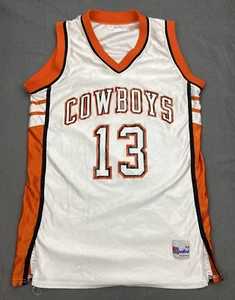 VTG OSU Oklahoma Cowboys Jersey Mens M White Orange #13 Sleeveless Basketball - Picture 1 of 18