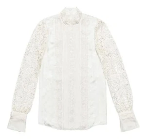 Neu Erdem X H&M Jacquard Seide Bluse Häkel Spitze Weiß Elfenbein 2 4 10 Schiffe - Bild 1 von 16