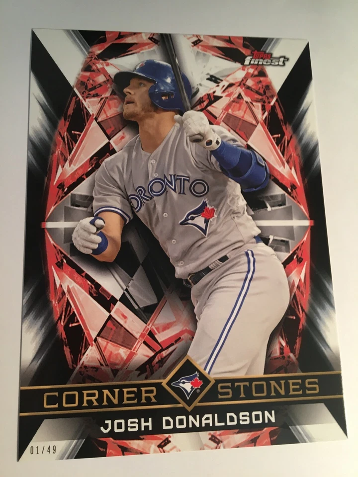 2018 Topps Finest Cornerstones 5x7 Josh Donaldson Blue Jays FCJD 01/49 - Image 1 of 1
