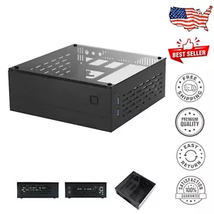 A01 Black Tempered Glass Mini-ITX Case – Durable Aluminum Build for Modern PCs - Picture 1 of 8