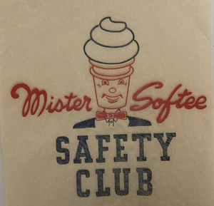 Original Vintage Mister Softee Safety Club Iron On Transfer - Picture 1 of 2