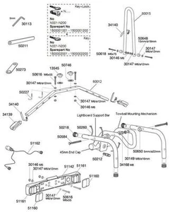 Thule 9503 9403 langer Anhängerkupplung Befestigungsmechanismus für RideOn Anhängerkupplung Fahrradträger - Bild 1 von 1
