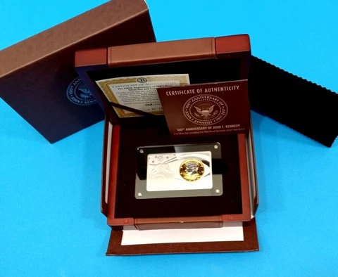 2017 JFK 100th Anniversary Silver Bar & Half Dollar Set Bradford Exchange Mint Cover