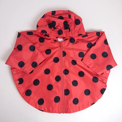 Chaqueta Poncho Carter’s Ladybug Estampado Lunares Lluvia Resbaladiza Roja Negra Niñas 24m Foto 1 de 4