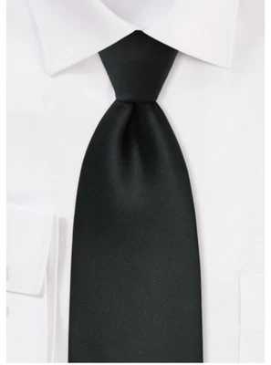 Vintage Styled for La Bella Collection Men’s Black Classy Event Work Tie 54”X 3" - Image 1 of 4