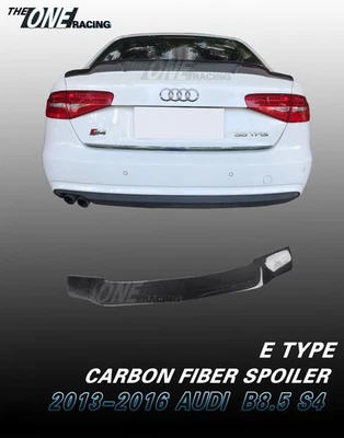 Alerón de fibra de carbono para Audi S4 B8.5 2013-2016 sedán 4 puertas tipo E Foto 1 de 4