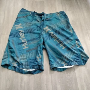Hurley pantaloncino uomo 38 blu tavola surf spiaggia logo ricamato coulisse - Foto 1 di 10