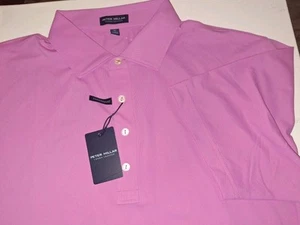 Peter Millar Crown Crafted Tailored Fit Mens Golf Polo Shirt Pink New XL - Picture 1 of 4