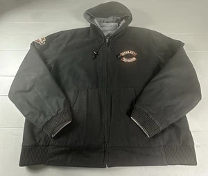Harley Davidson Felpa Reversibile con Cappuccio Uomo Taglia 2XL Nero, Grigio Full Zip Manica Lunga - Foto 1 di 13