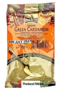 GEMAHLENER GRÜNER KARDAMOM / KARDAMON / ELACHI PULVER - NATCO - 50G - BESTE QUALITÄT - Bild 1 von 2