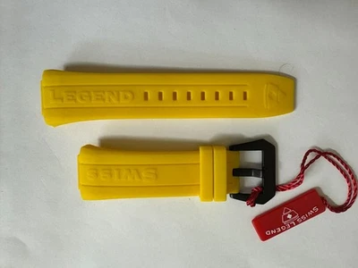 Man's Swiss Legend Trimix Silicone/Rubber Yellow watch band strap - Image 1 of 2