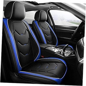  Autositzbezüge Komplettset, 5 Sitze Ledersitzbezug ohne Kissen Schwarz&Blau - Bild 1 von 8