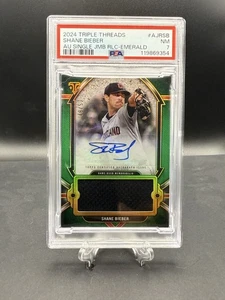 SHANE BIEBER 2024 Topps Triple Threads Auto Single Jumbo Relic #AJRSB /50 PSA 7 - Foto 1 di 2