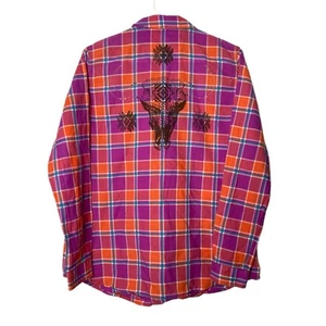 Camicia Rock 47 by Wrangler donna L viola arancione tasche strass perle a scatto - Foto 1 di 6