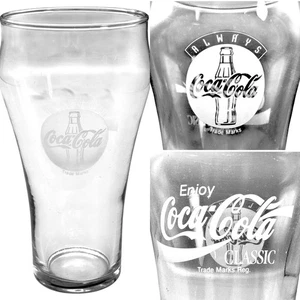 Coca-Cola Classic Clear Drinking Glass Contour Shape Retro 6” VTG -Read Shading* - Picture 1 of 8