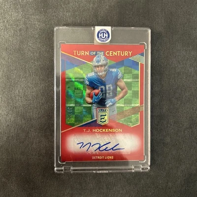 2019 Donruss Elite Turn of the Century Auto RC T.J. Hockenson /75 Vikings Lions - Image 1 of 2