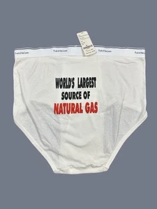 VINTAGE NEW Fruit of the Loom Worlds Largest Source of Natural Gas Underwear XL - Picture 1 of 5