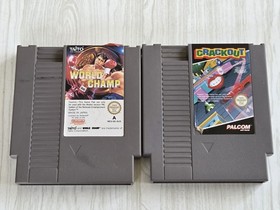 2 X NES Game Cartridges Crackout And World Champ