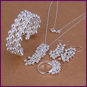 Regalo di Natale Argento Sterling 925 Ragazza Donna Donna Perline Uva Matrimonio - Foto 1 di 24