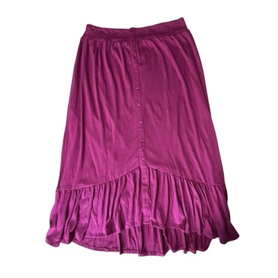 Cato Purple Maxi Skirt Women’s Sz 18/20W Hi/lo Hem Lined Stretch Soft Ruffle New - Image 1 of 4