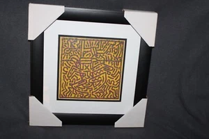 Keith Haring Ohne Titel KUNDENSPEZIFISCH GERAHMT und SÄUREFREI MATTIERT Druck Kunst POP Neu - Bild 1 von 10