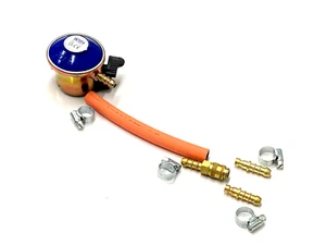 21mm Butane Regulator Hose Quick Release Connector - Additional Nozzle & 4 Clips - Picture 1 of 11