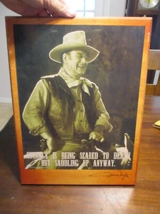 JOHN WAYNE THE DUKE,COWBOY WESTERN MOVIE STAR WALL HANGING WOOD SIGNED SIGN - Picture 1 of 7