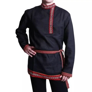 Costume vichingo per uomo - tunica in morbido cotone, vestito cavaliere guerriero medievale, LARP - Foto 1 di 3