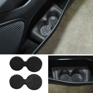 Carbon Fiber Door Cup Holder Pad Coaster Panel Trim for Dodge Ram 1500 2018-2022 - Picture 1 of 9