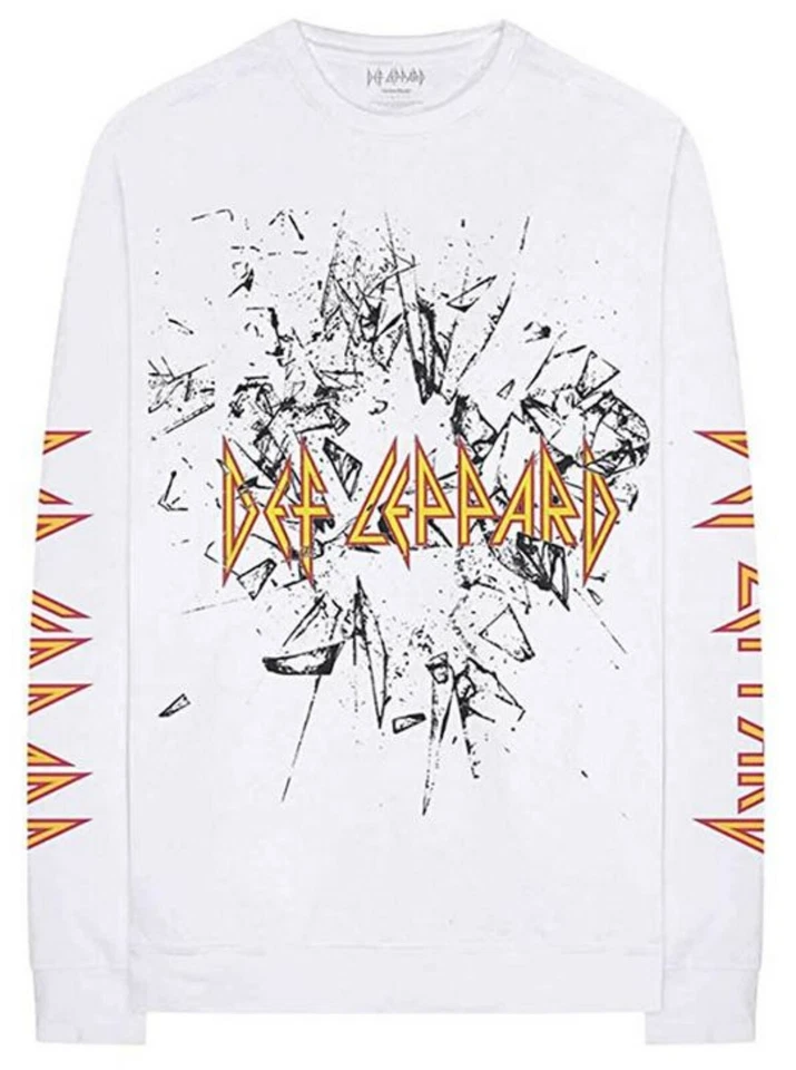 Men's Def Leppard Shatter Logo Long Sleeve Crew Neck Graphic T-Shirt � White - Image 1 of 1