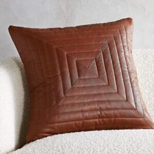 Home Decorative Stylish Genuine Sheepskin Brown Cover Leather Mermaid Cushion