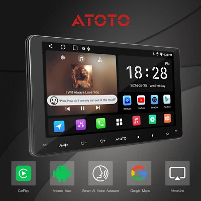 ATOTO 9" Double 2 DIN Touch Screen Car Stereo Carplay Radio Android Mirrorlink