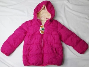 NEW, Girl’s Hot Pink Fluffy Lined Hooded Puffa Jacket (6-7yrs) - Picture 1 of 6
