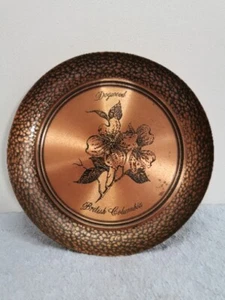 Fantasy Copperware Etched Maple Dogwood British Columbia Hanging Tray/Plaque✨✨✨ - Picture 1 of 12