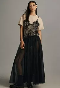NWT Anthropologie Sheer Tulle Maxi Skirt size L - Picture 1 of 4