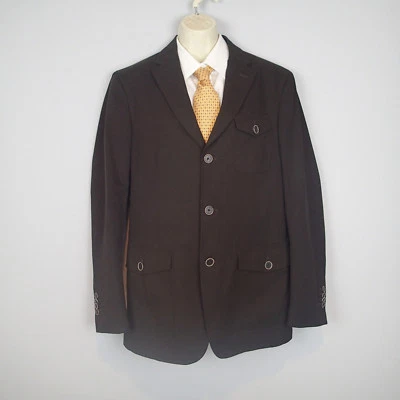 Blazer Massimo Dutti marrón sarga acanalada algodón 40 Z8 Foto 1 de 4