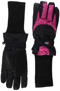 Tundra Boots Kids 168189 Snowstoppers Winter Gloves Black/Fuschia Size Medium - Picture 1 of 2