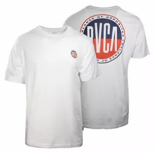 Camiseta RVCA Para Hombre Blanca Azul Marino Rojo Círculo Calce Regular S/S (S15) - Imagen 1 de 8