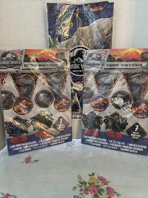 JURASSIC WORLD Birthday Party 7-Piece Decorating Kit Decorations X2 And Table - Image 1 of 4