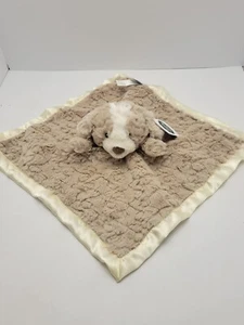 New Mary Meyer Puppy Dog Lovey Baby Lovie Security Blanket Brown Ivory Trim - Picture 1 of 6