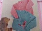 Knitting Pattern Baby Girl Boy Jumper Sweater 2 Styles DK 4 Ply 22-26" Vintage