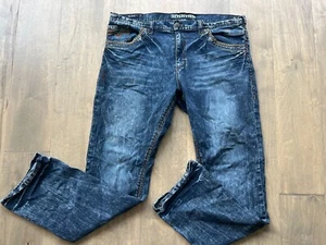 Affliction Blake 40 x 34 - Black Premium Distressed Relaxed Straight Denim Jeans - Picture 1 of 21