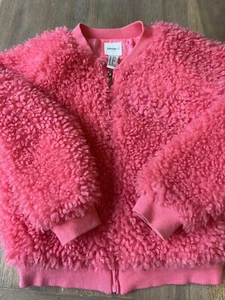 Forever 21 Girls 9/10 sherpa faux fur bomber style coat front zip pink - Picture 1 of 9