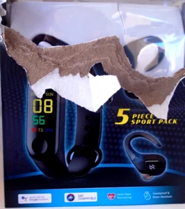 SLIDE Innovations Fitness Tracker True Wireless Earbuds 5 pc sport pack SCMB652 - Picture 1 of 4