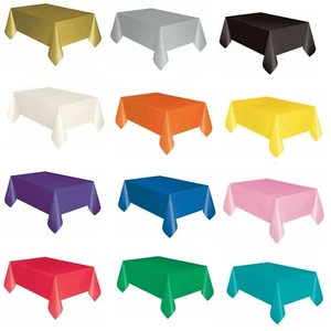 Rectangle Disposable Plastic Table covers Wipe Clean Party Table cloth Covers UK - Picture 1 of 22